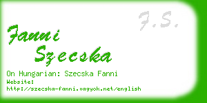 fanni szecska business card